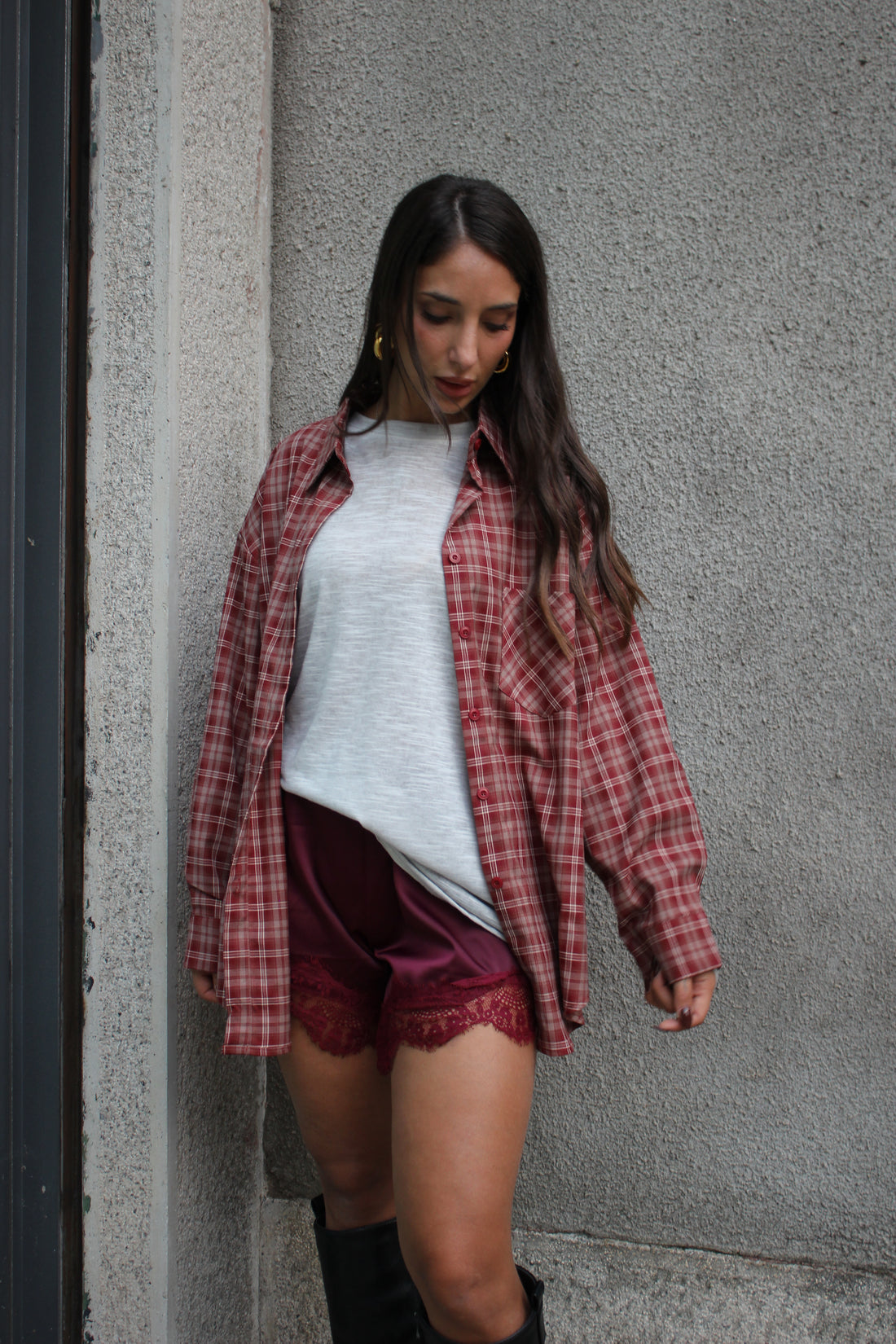 Shorts Satin Bordeaux