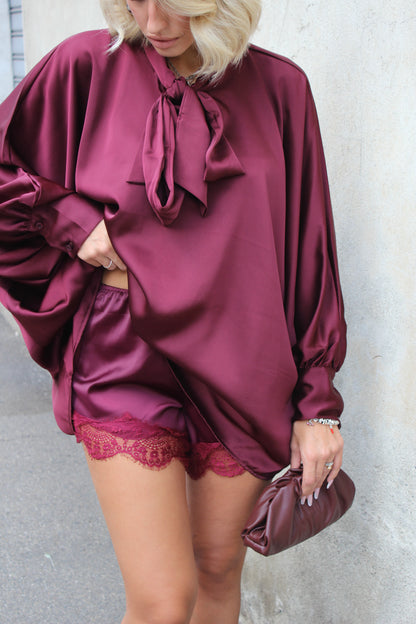 Shorts Satin Bordeaux