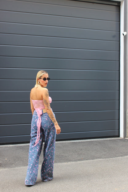 Jeans pois rosa
