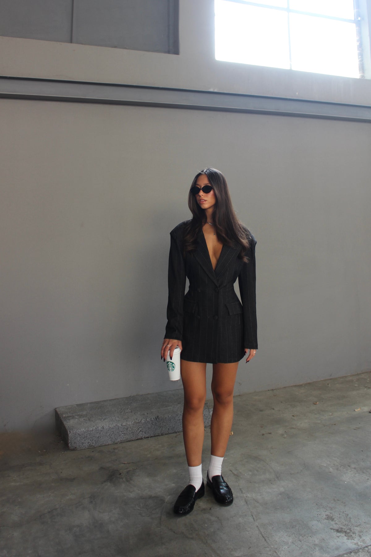 Blazer dress gessato
