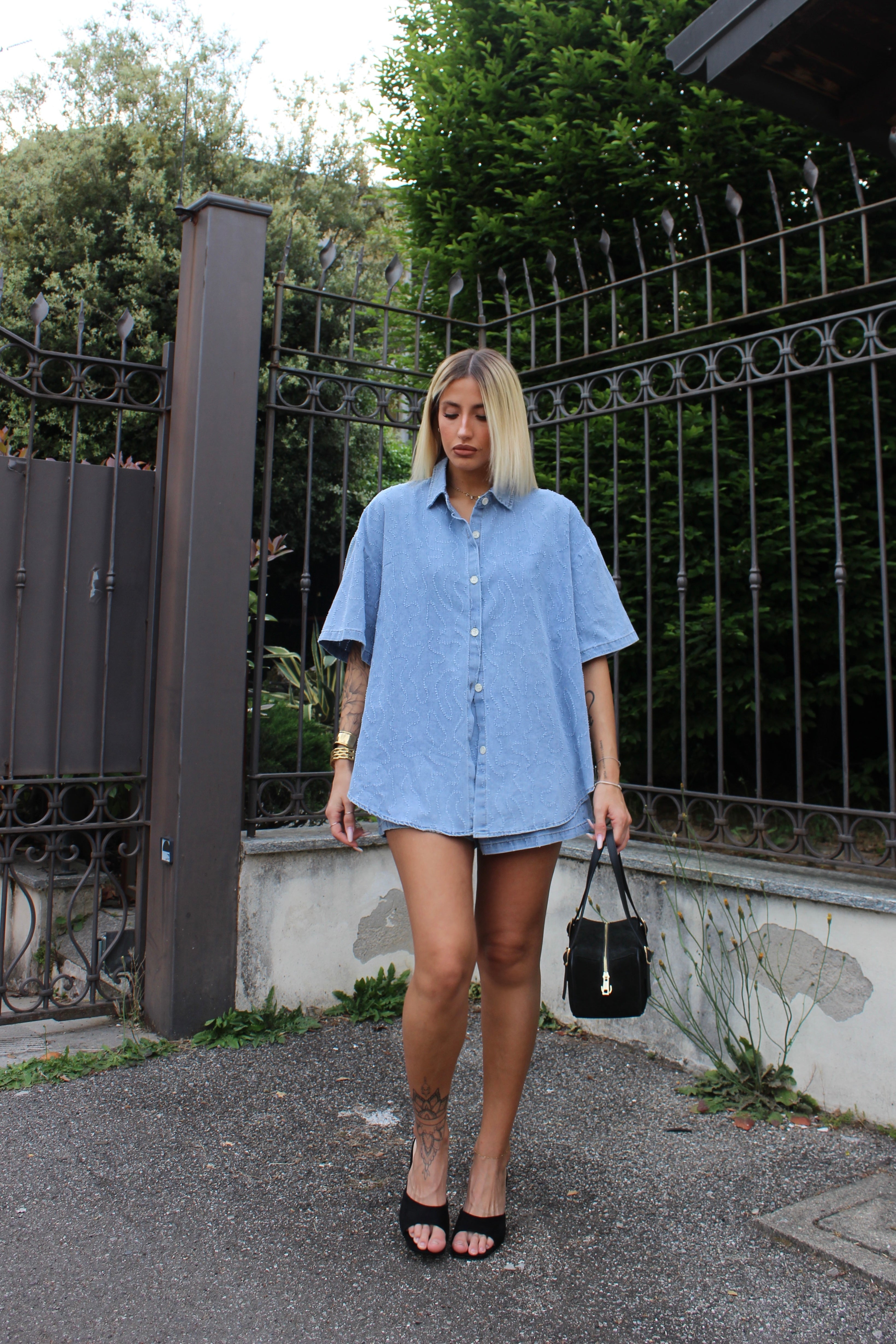 Coordinato con camicia Azzurro