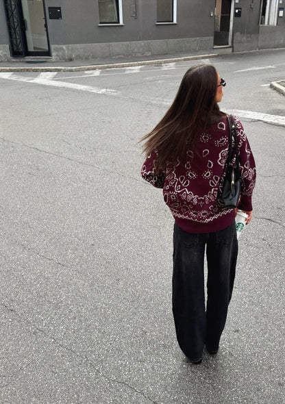 Cardigan Paisley burgundy