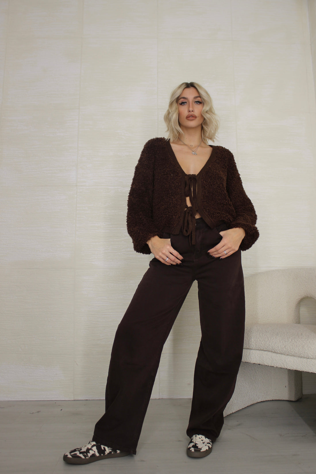 Cardigan Bouclè Cioccolato