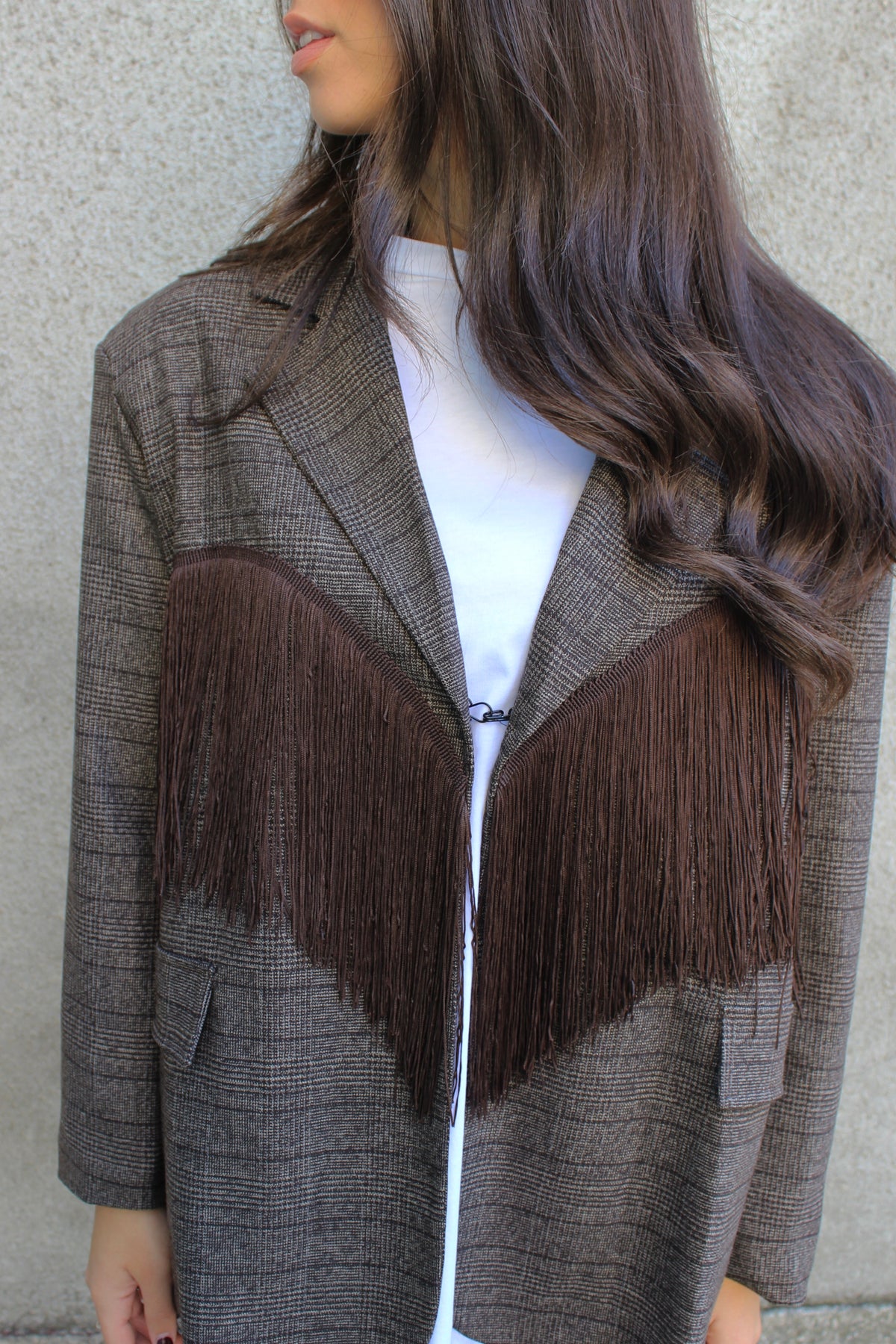 Blazer fringes cioccolato