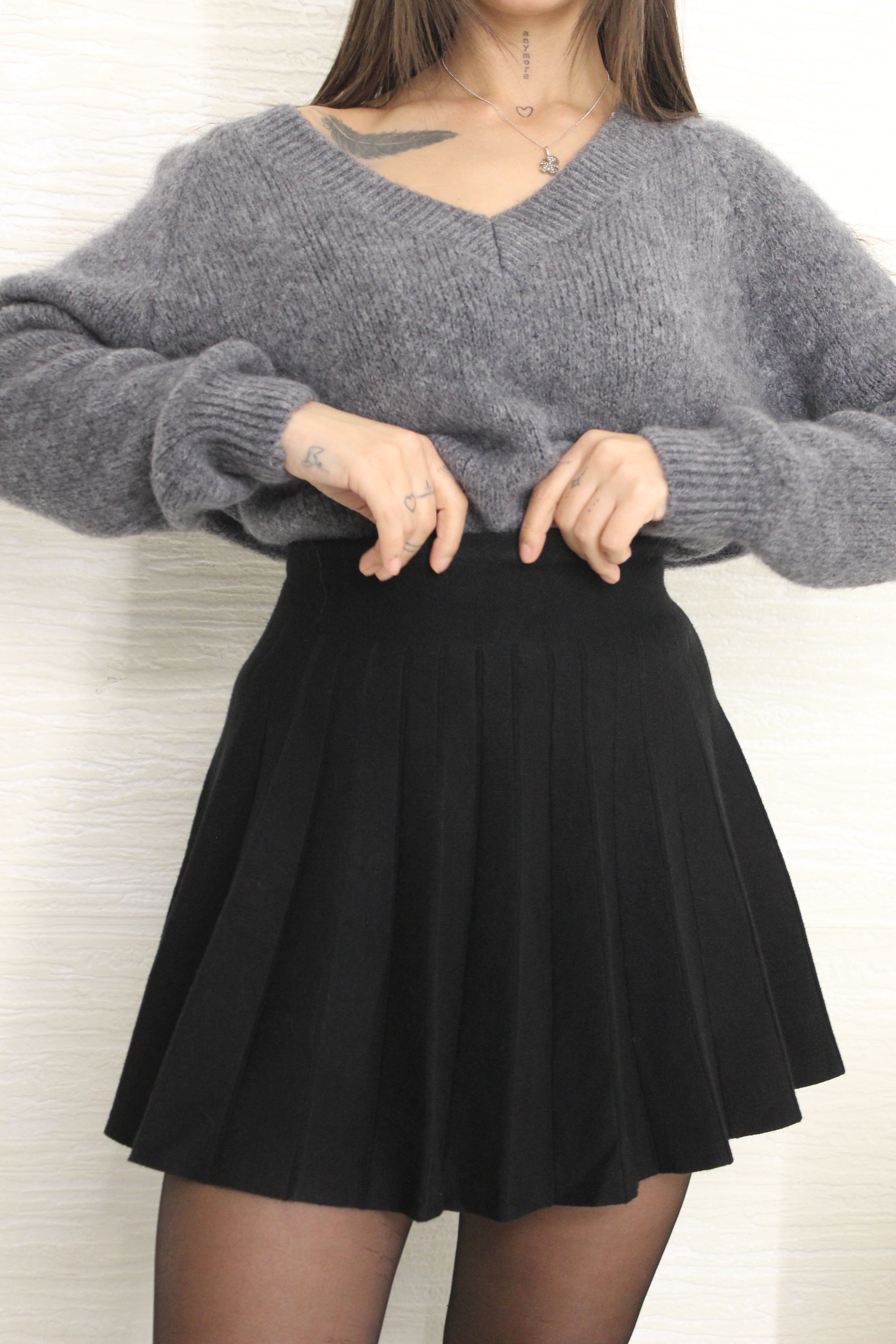 Gonna in viscosa Blu