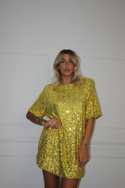 Maxi maglia Lumina Paillettes giallo