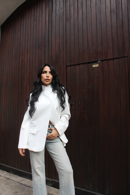 Blazer con chiusura laterale Bianco