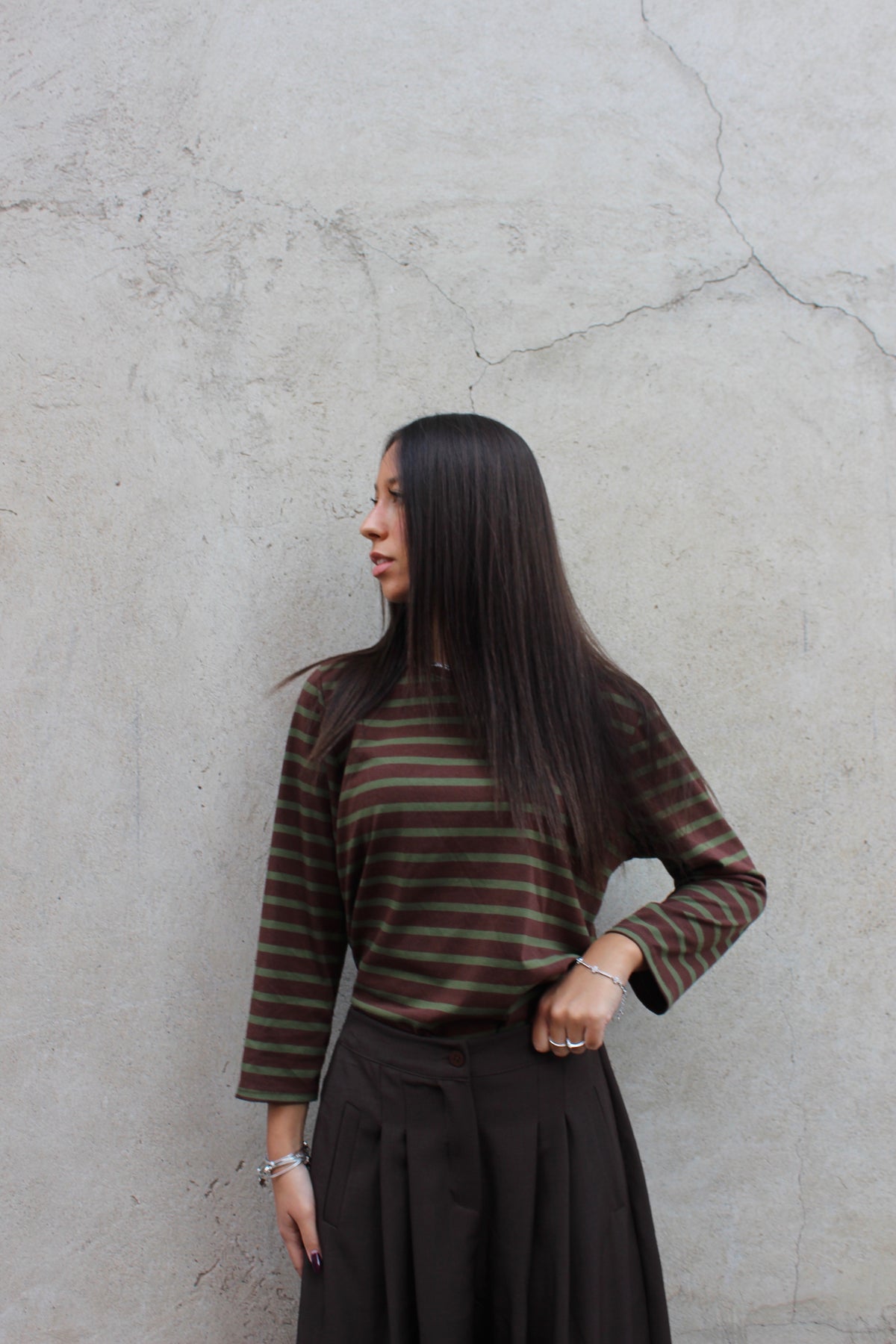 Maglia stripes cioccolato