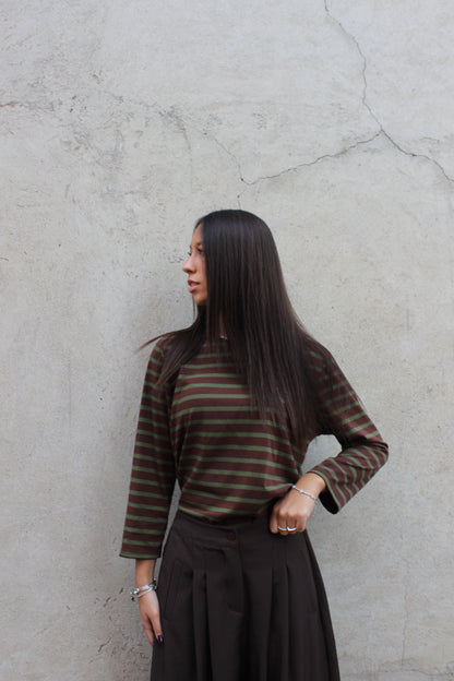 Maglia stripes cioccolato