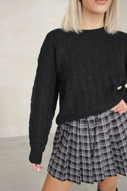 Pull treccia nero