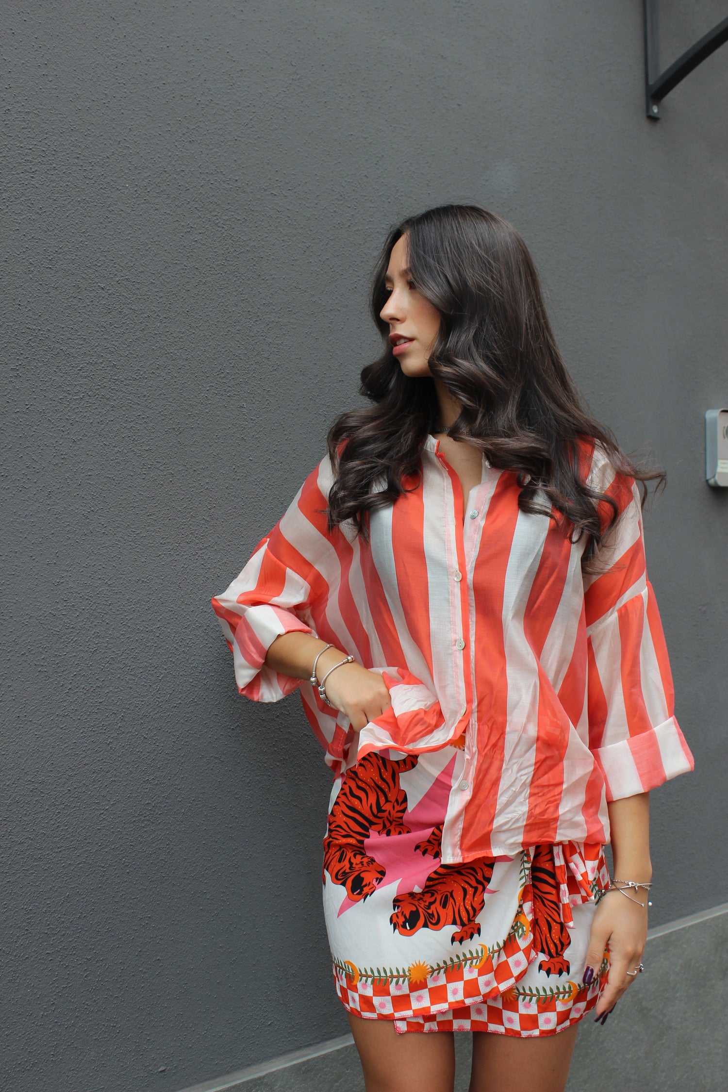 Camicia lines arancio