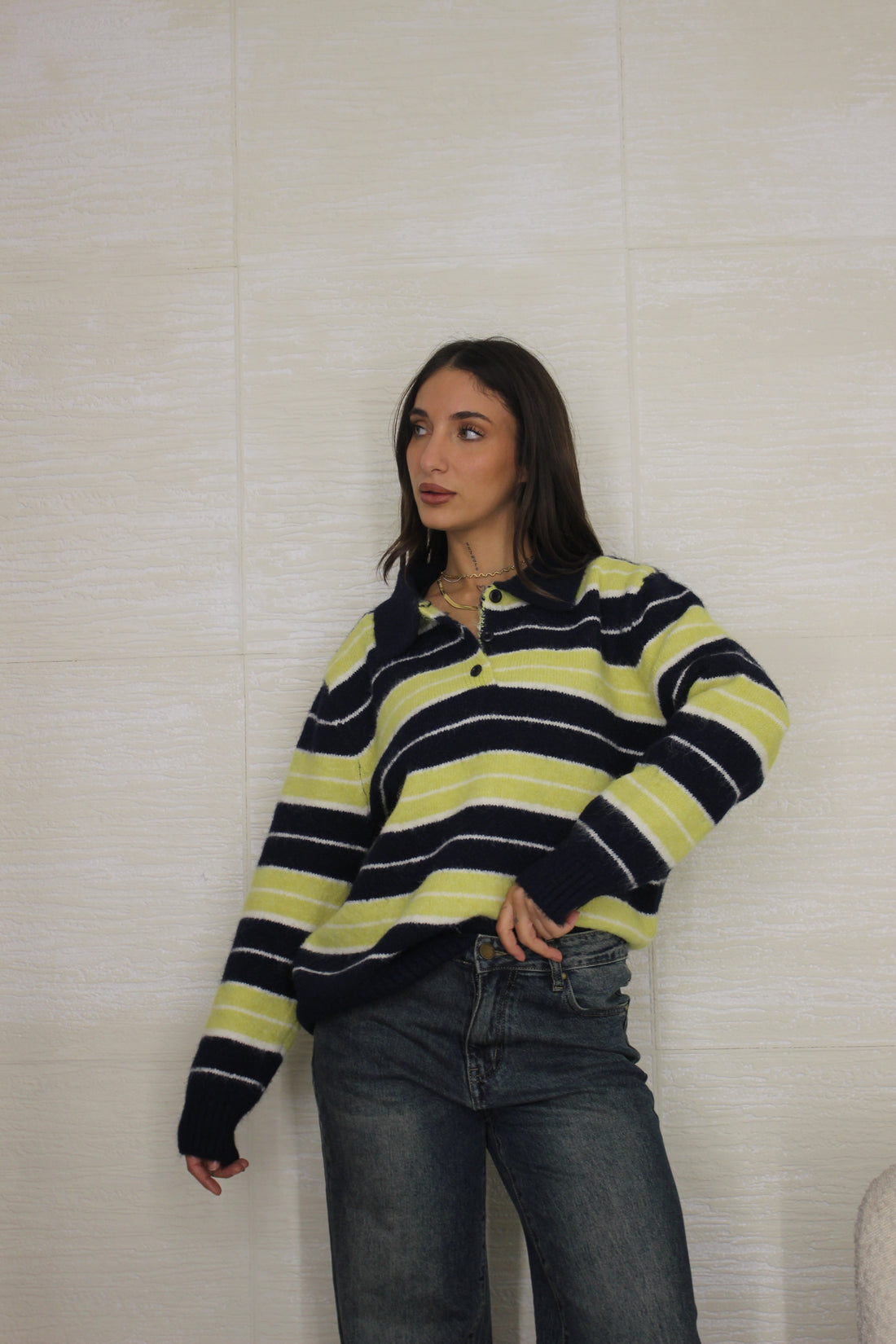 Pull Monique Righe Giallo