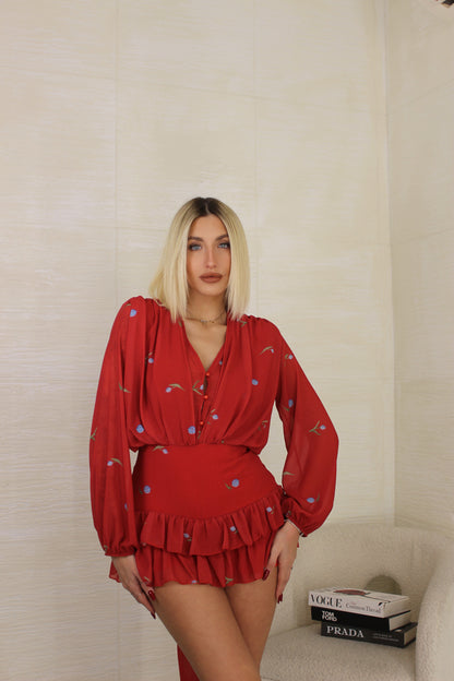 Playsuit primavera Rosso
