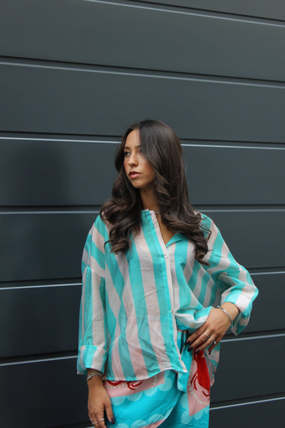 Camicia lines azzurro