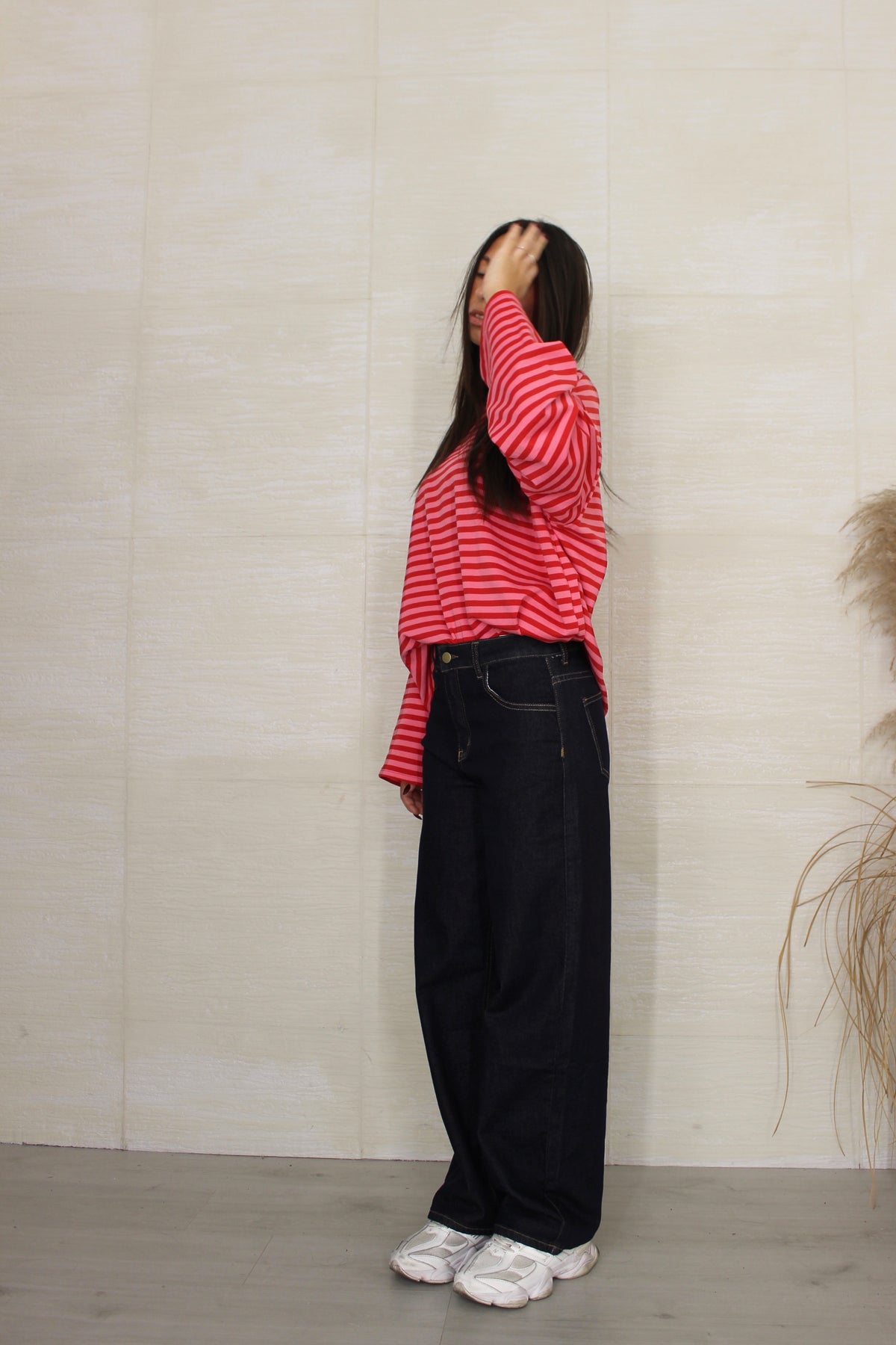 Jeans wide leg demin scuro
