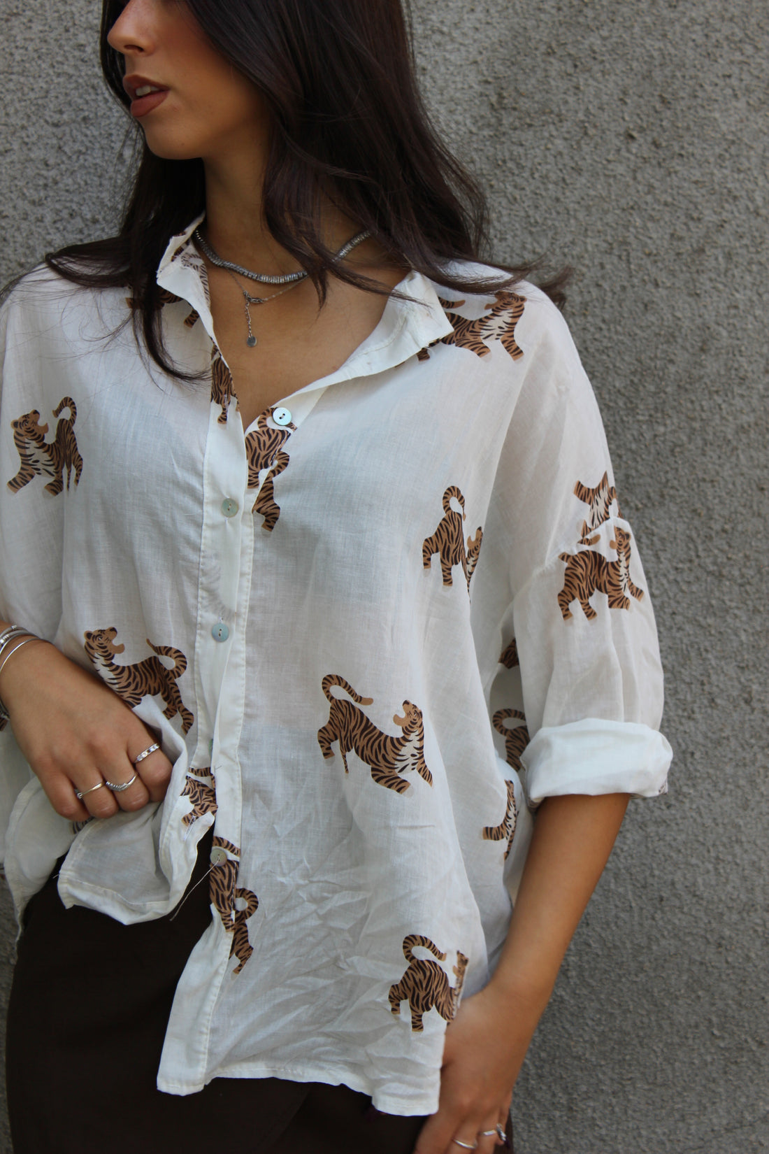 Camicia 100% cotone tiger