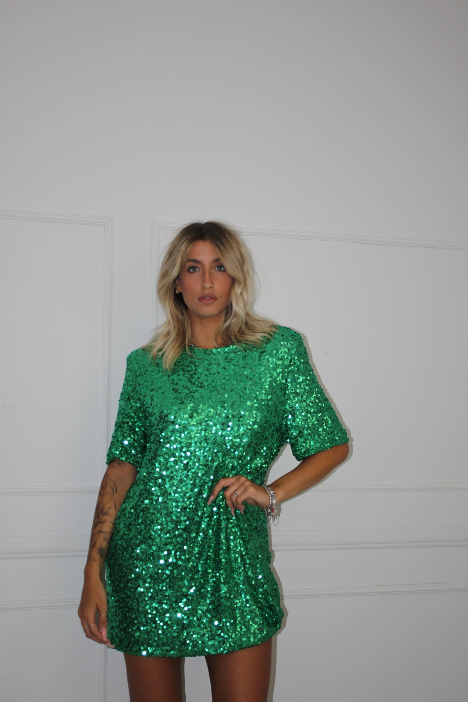 Maxi maglia Lumina Paillettes giallo