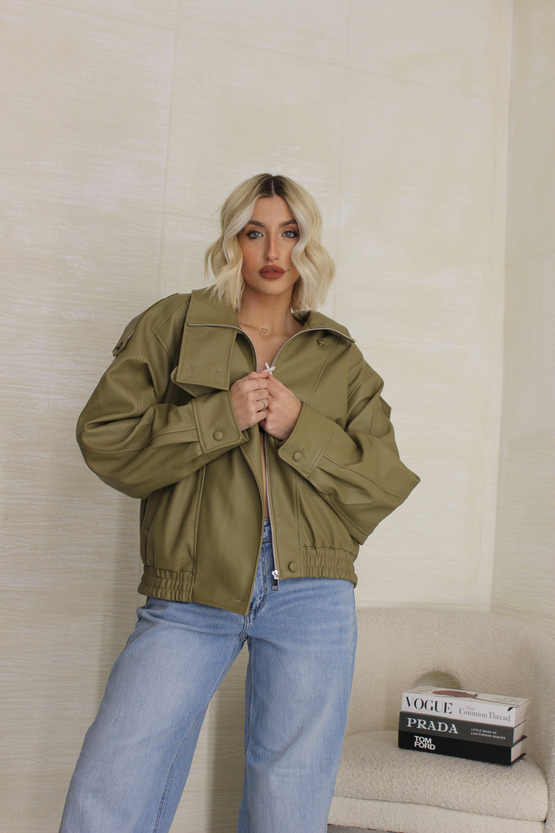 Bomber Ecopelle verde