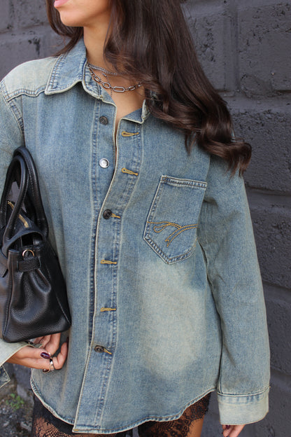 Maxi camicia jeans