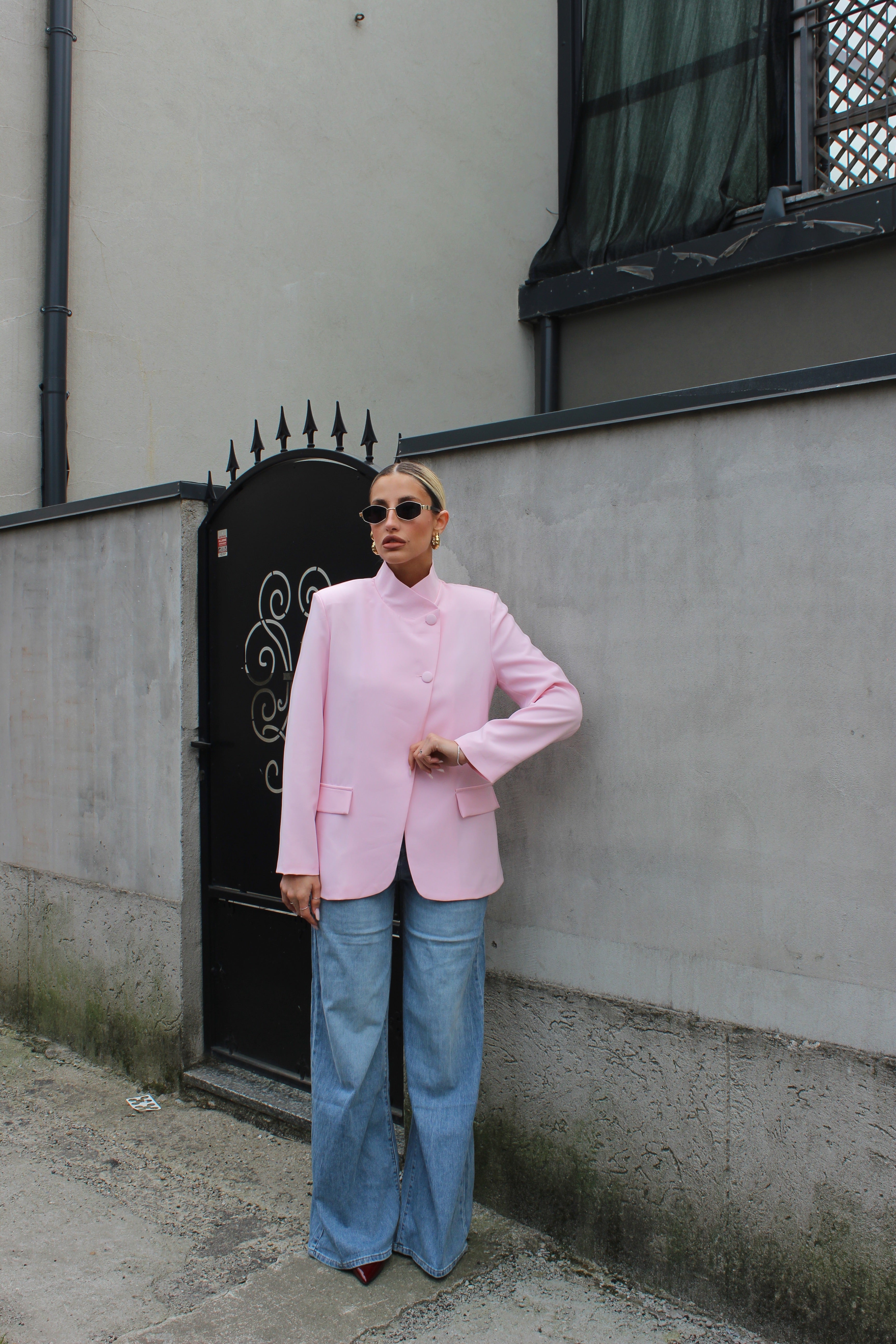 Blazer con chiusura laterale Rosa