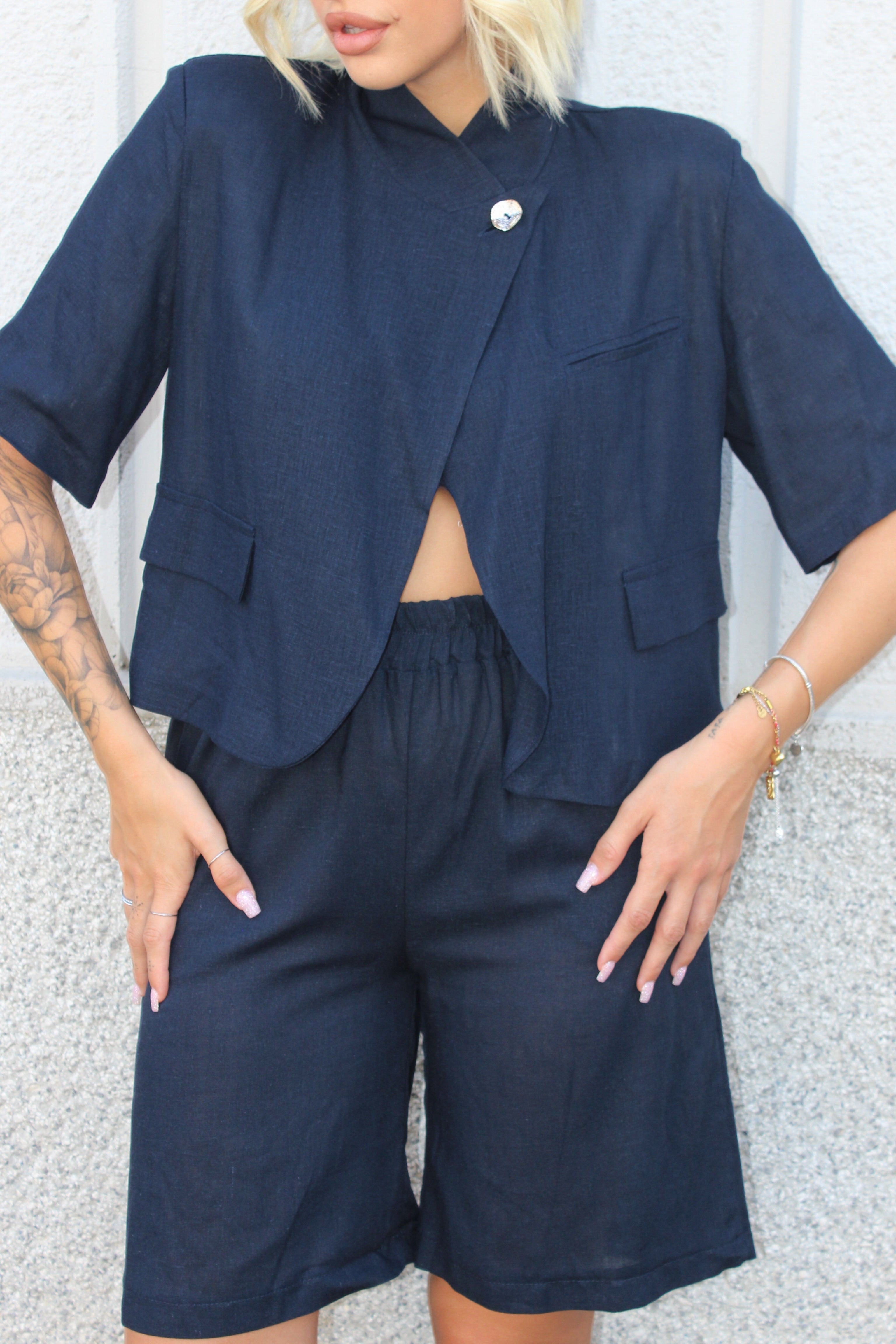 Coordinato esme corto blu