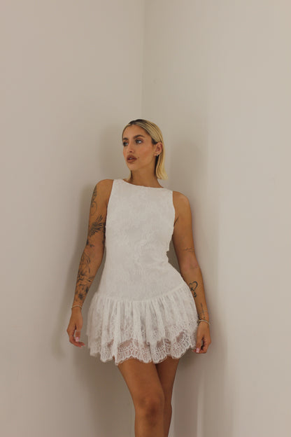 Playsuit pizzo bianco