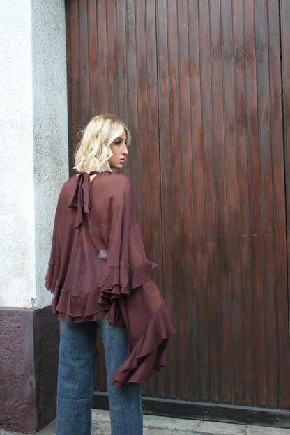 Blusa Voilè cioccolato