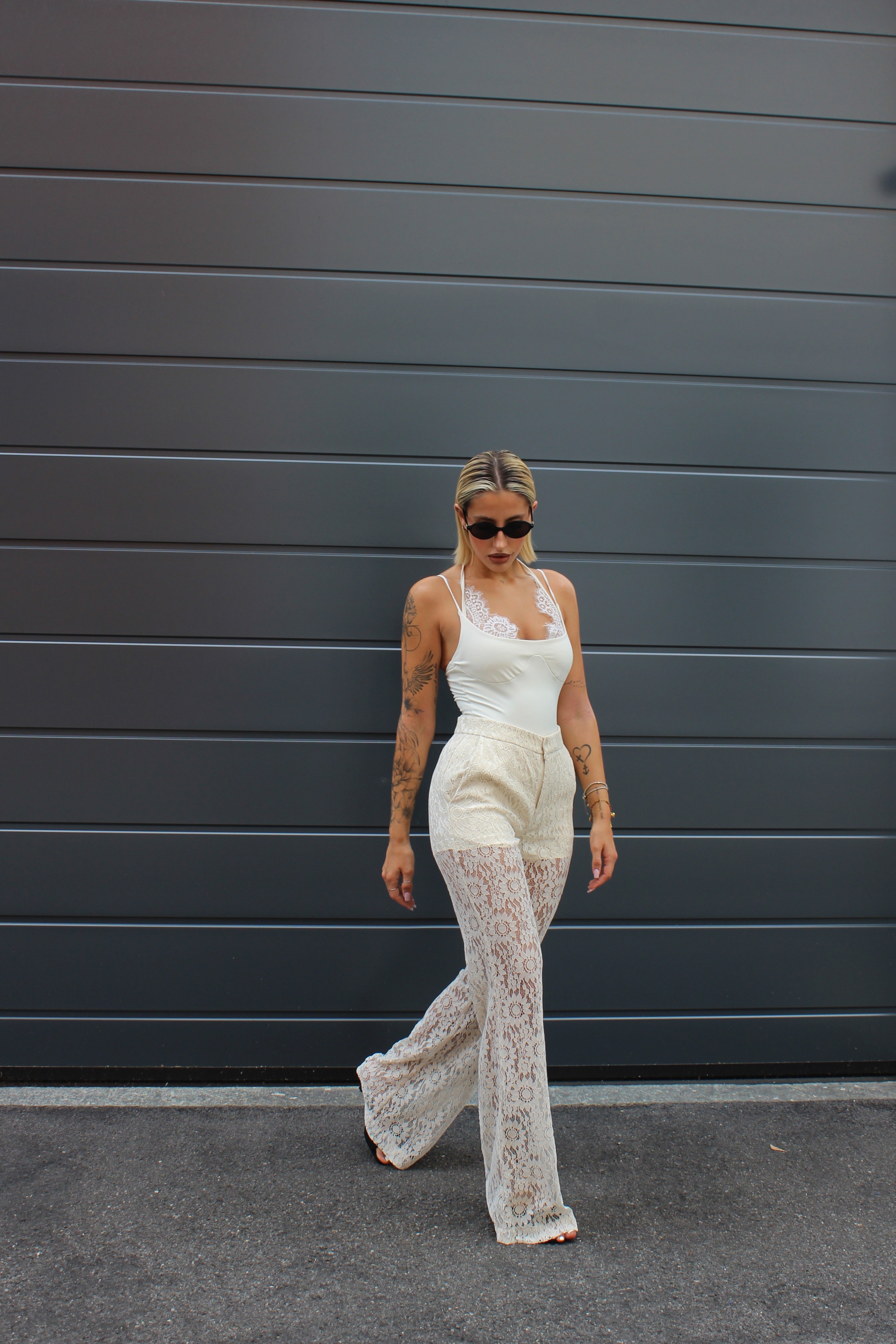 Pantalone in pizzo Lumina avorio