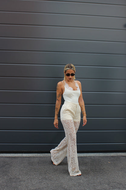 Pantalone in pizzo Lumina avorio