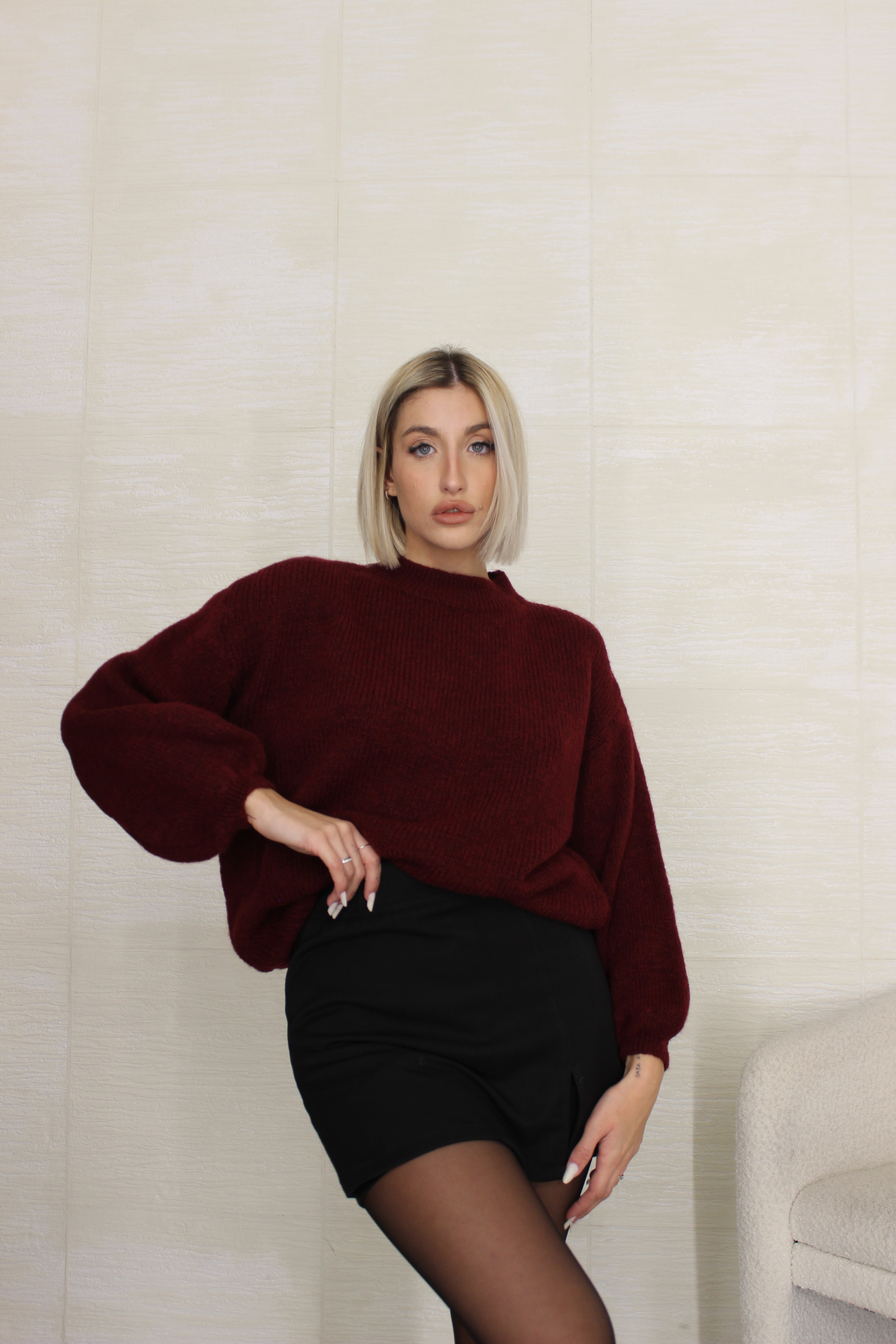 Pull basic Bordeaux