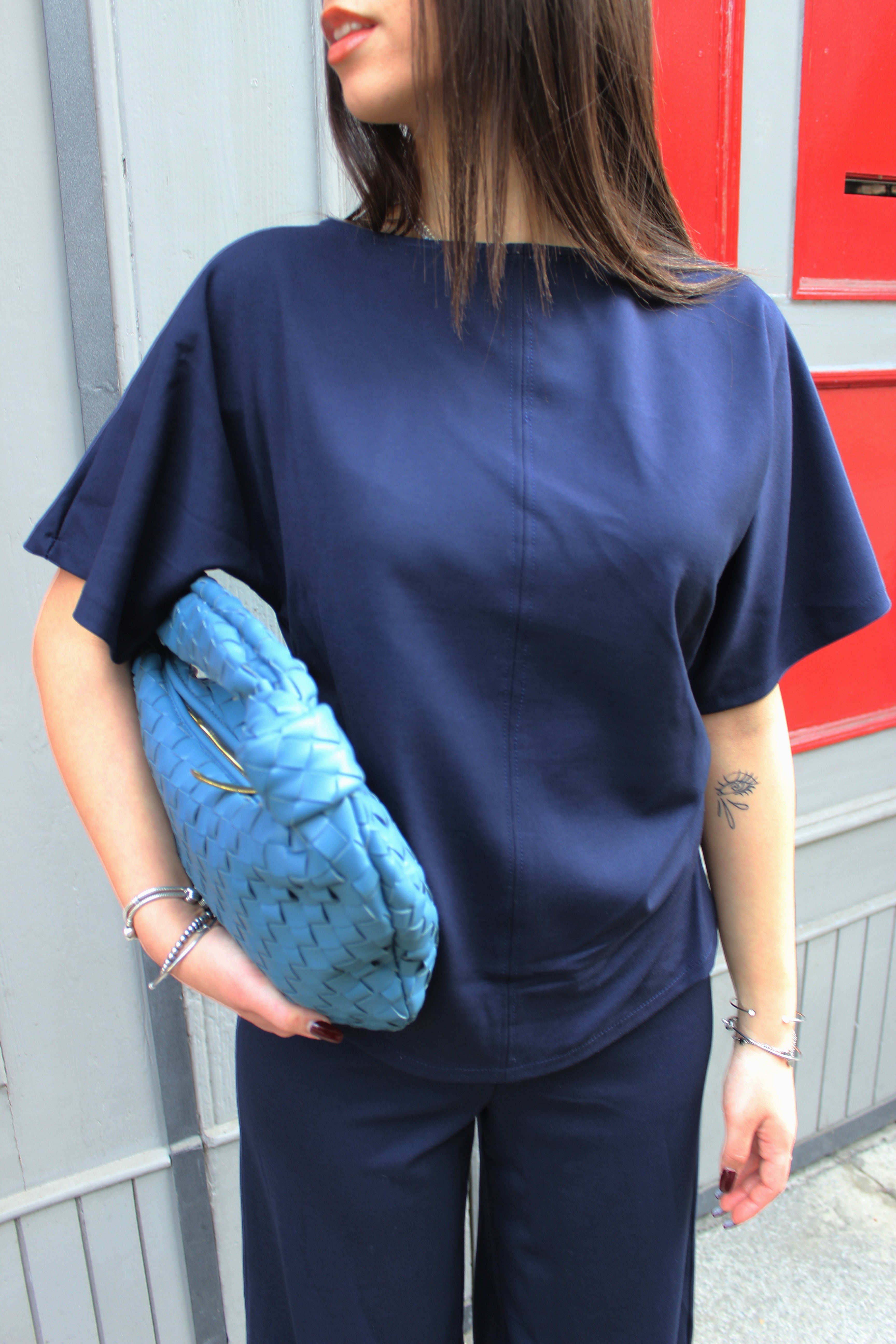 Coordinato in Viscosa Blu