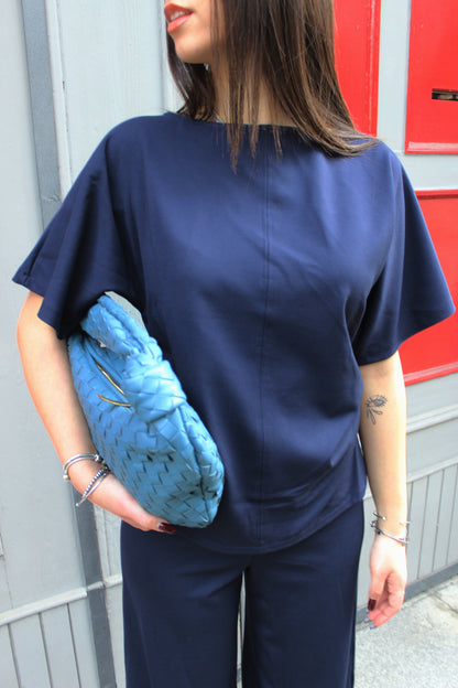Coordinato in Viscosa Blu
