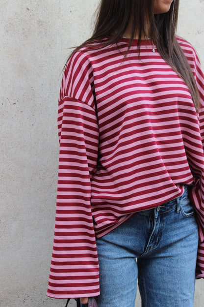 Maglia striped bordeaux