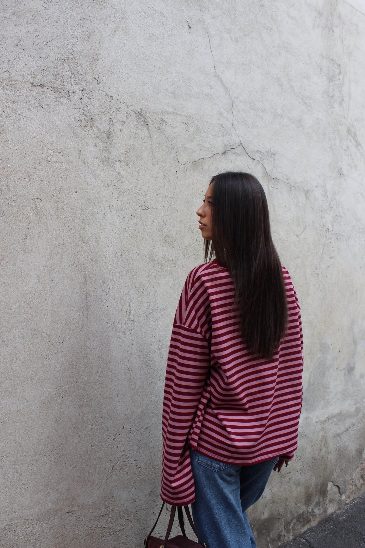 Maglia striped bordeaux