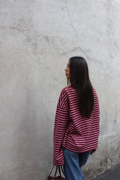 Maglia striped bordeaux