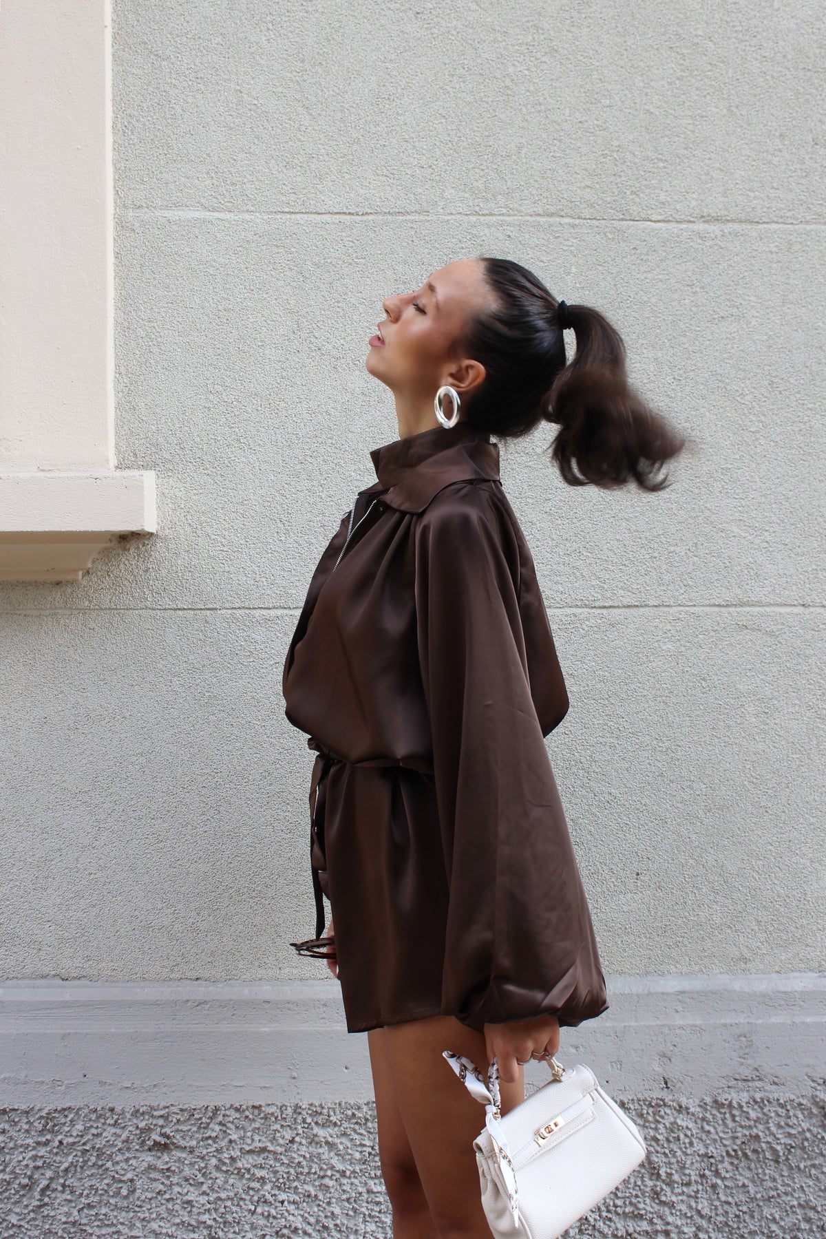 Playsuit Raso cioccolato