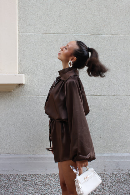Playsuit Raso cioccolato