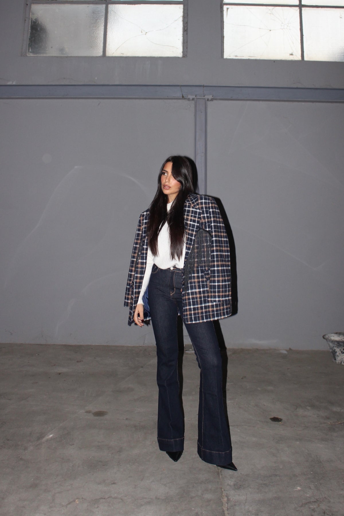 Blazer tartan fringes