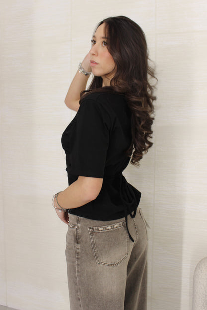 Maglia effetto corsetto Nera