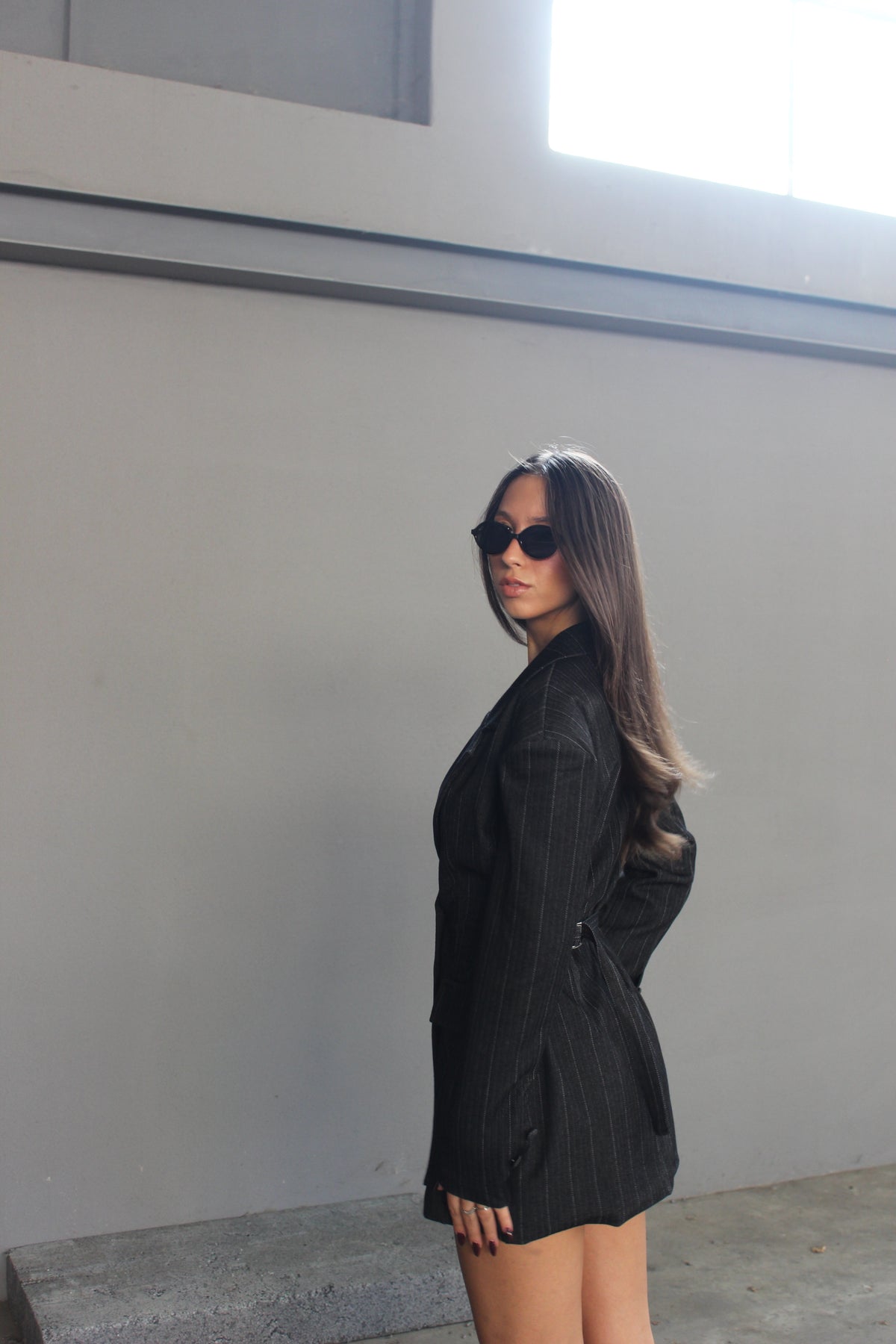 Blazer dress gessato