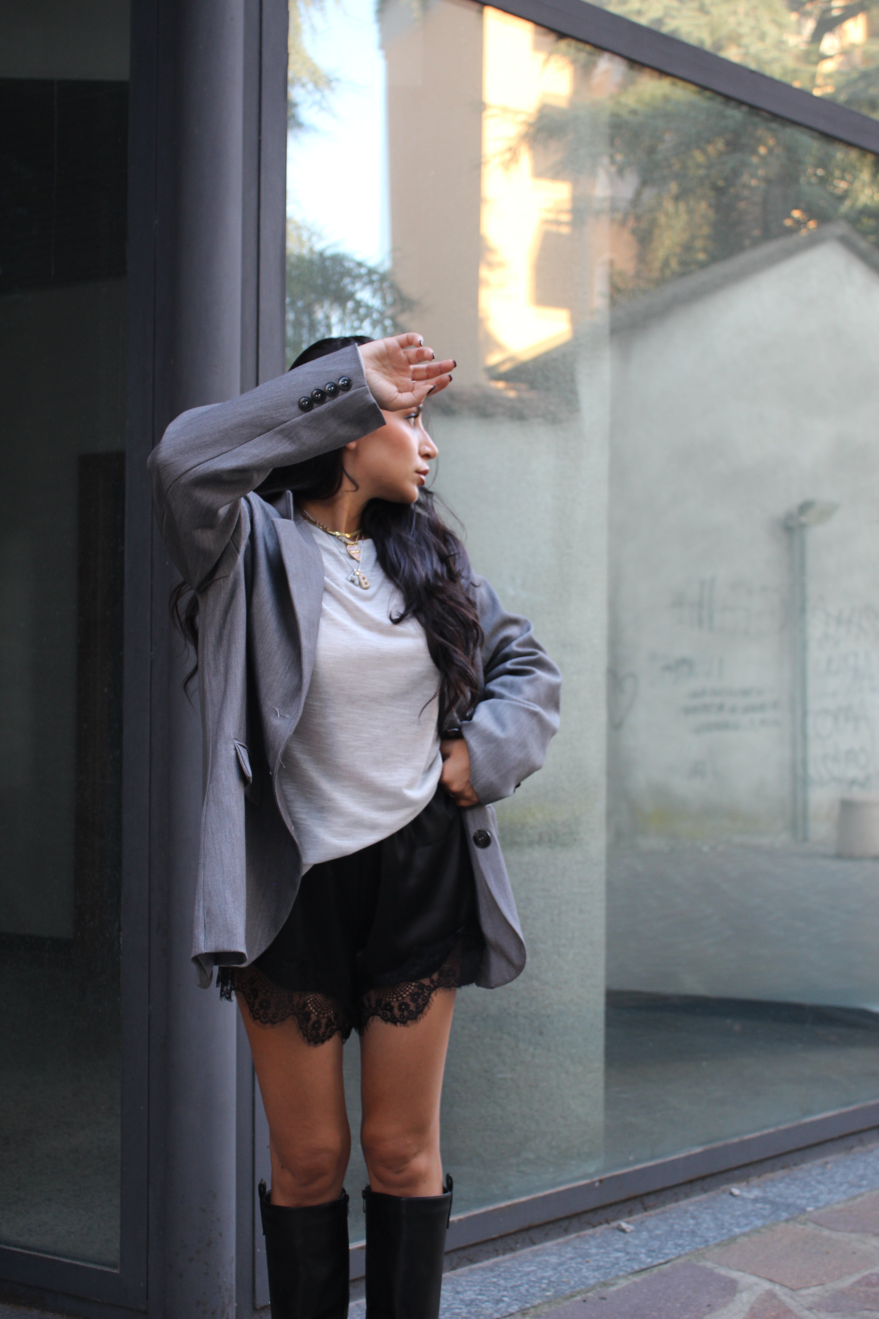 Shorts Satin Nero