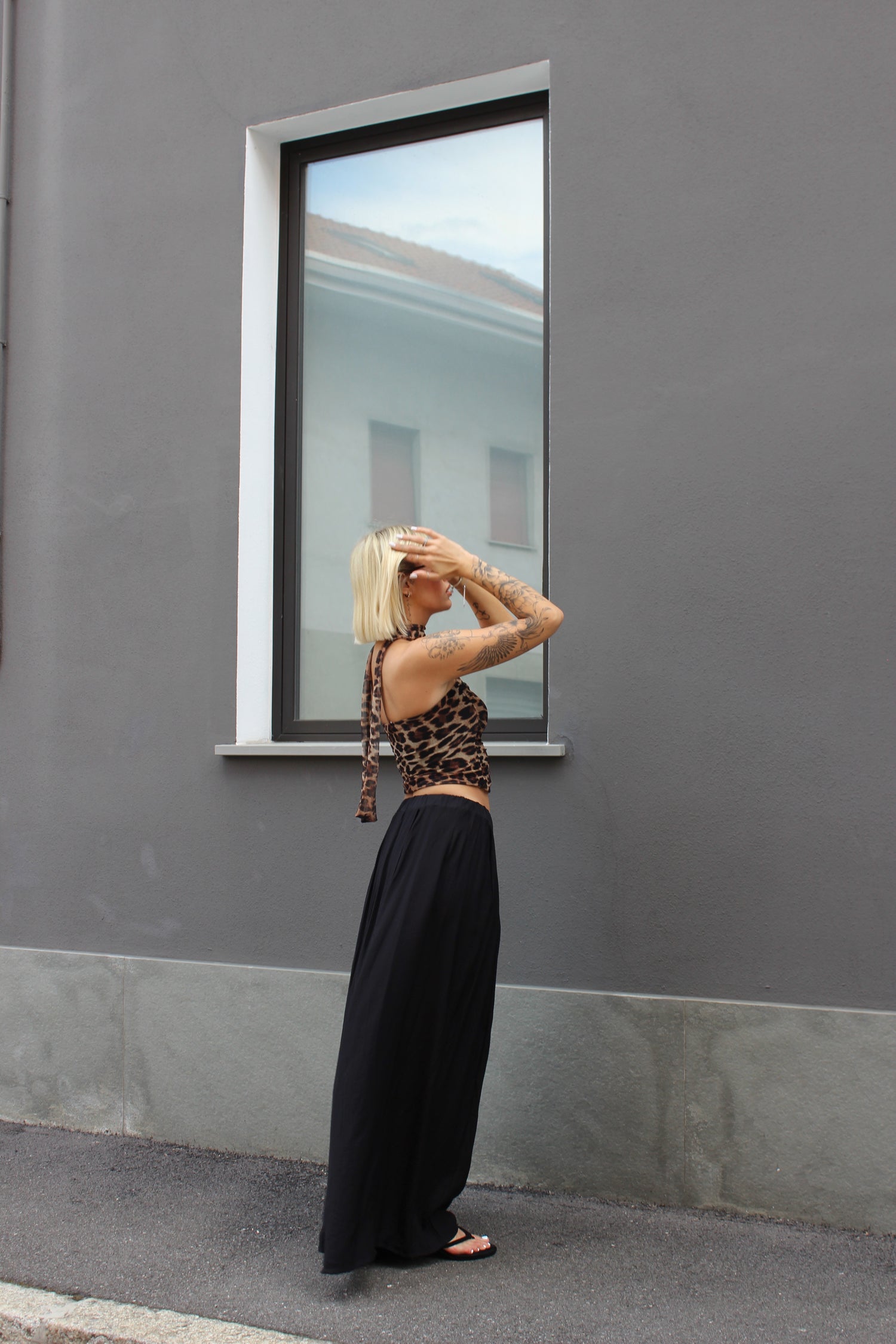 Pantalone viscosa nero