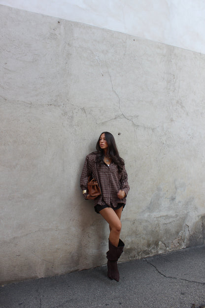 Camicia check cioccolato