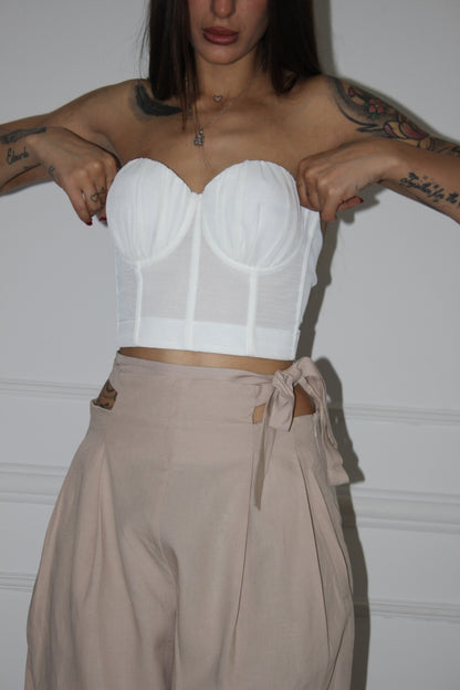 Pantalone Cut Out Beige
