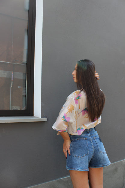Camicia 100% cotone palms