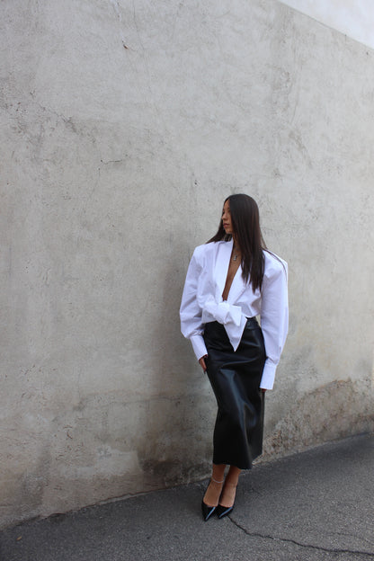 Gonna midi ecopelle nero