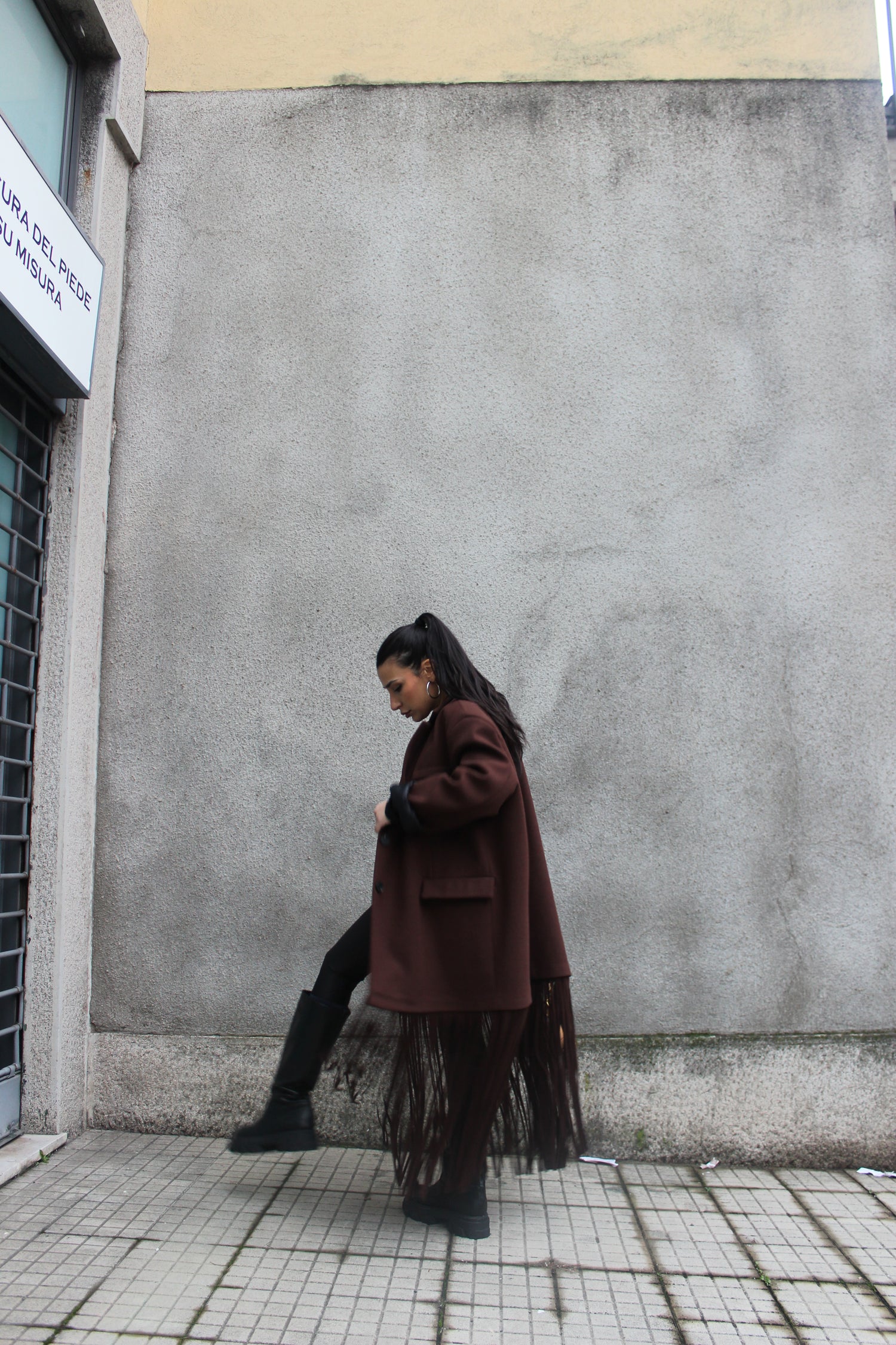 Cappotto Lumina Frange Chocolate