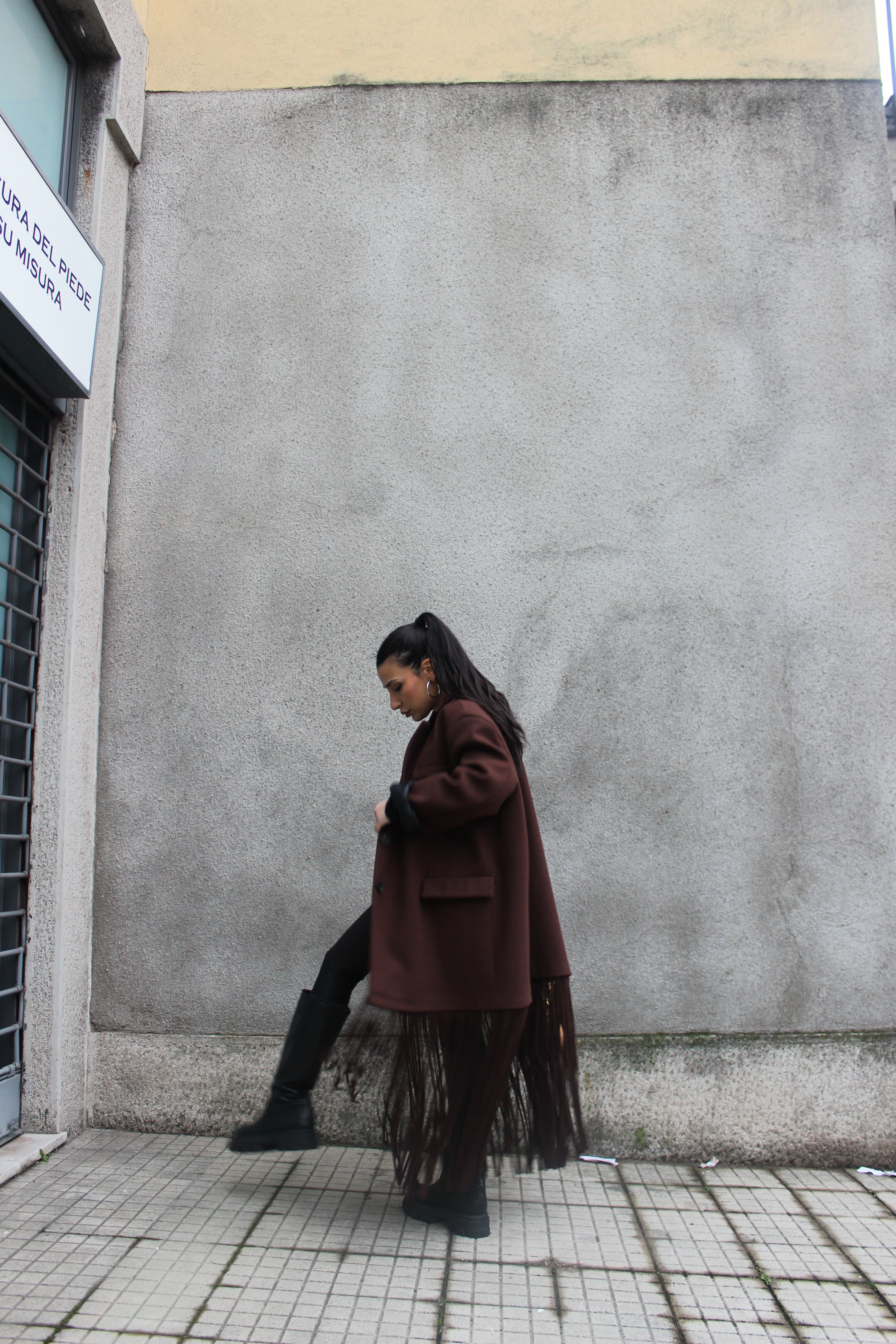 Cappotto Lumina Frange Chocolate