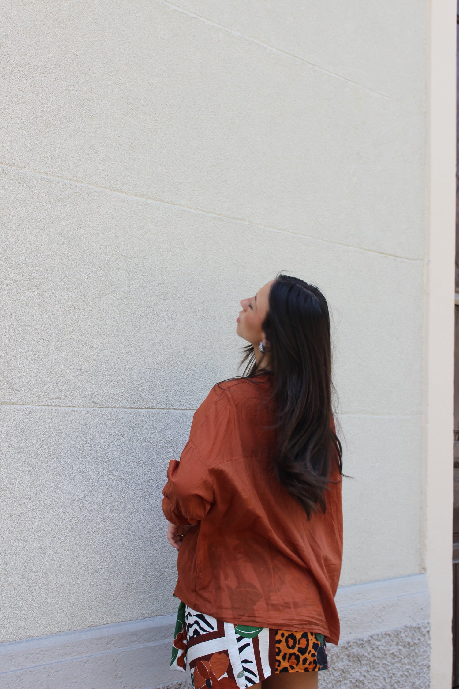 Camicia 100% cotone mattone