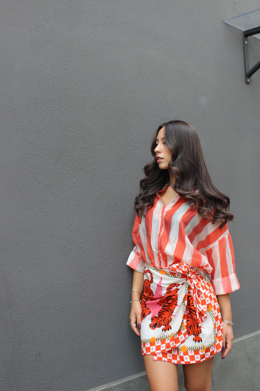 Camicia lines arancio